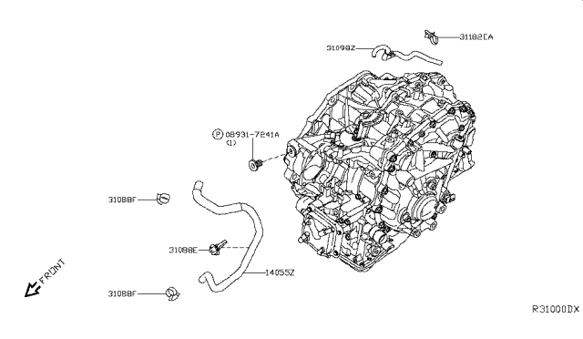 2016 Nissan Maxima Auto Transmission,Transaxle & Fitting Diagram 2