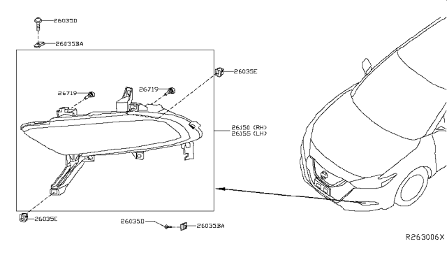 2019 Nissan Maxima Fog,Daytime Running & Driving Lamp Diagram 1