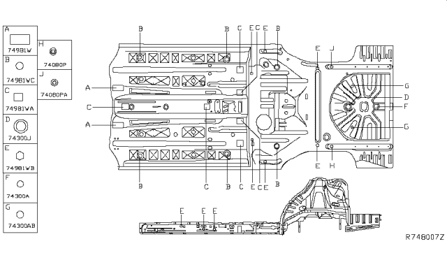 2019 Nissan Maxima Floor Fitting Diagram 1