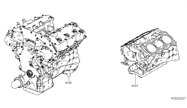 2019 Nissan Maxima Engine-Bare Diagram for 10102-4RMAX