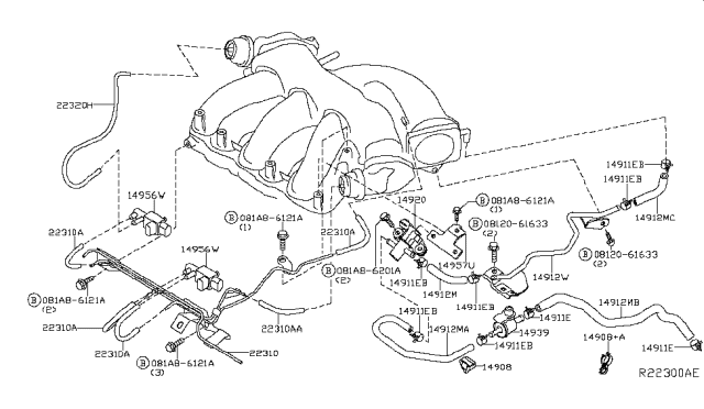2018 Nissan Maxima Engine Control Vacuum Piping Diagram 2