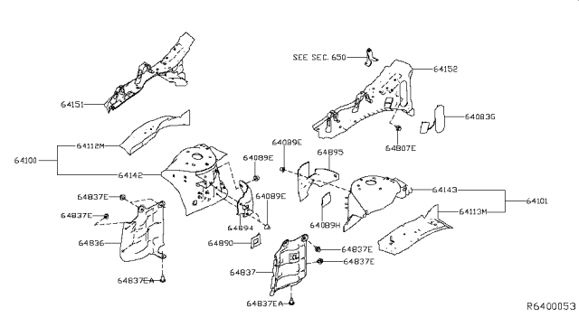 2017 Nissan Maxima Hood Ledge & Fitting Diagram