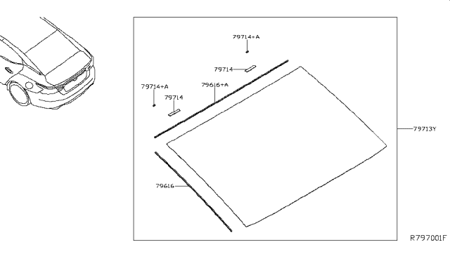 2018 Nissan Maxima Dam Rubber-SEALANT Diagram for 79716-4RA0B