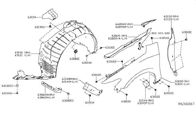 2018 Nissan Maxima Front Fender & Fitting Diagram 2