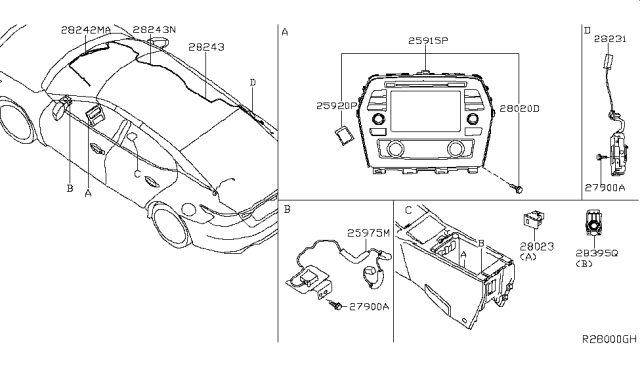 2016 Nissan Maxima Controller Assy-It Master Diagram for 25915-4RA0A