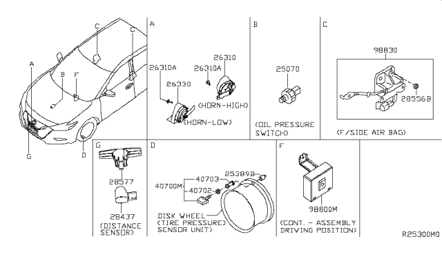 2017 Nissan Maxima Controller Assy-Driving Position Diagram for 98800-4RA0A