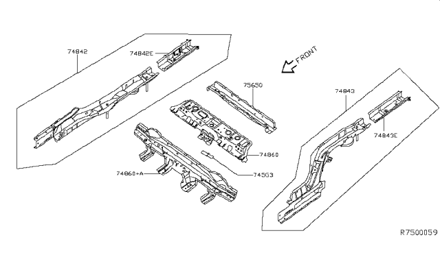 2017 Nissan Maxima Extension-Member Side Rear LH Diagram for G5521-3TAMA