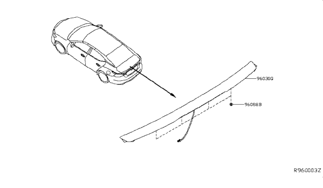 2019 Nissan Maxima Air Spoiler Assy-Rear Diagram for T98J1-4RA1H