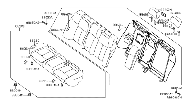 2011 Nissan Maxima Rear Seat Diagram 6