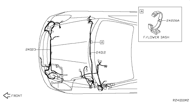 2011 Nissan Maxima Harness-Sub Diagram for 24023-9N00A