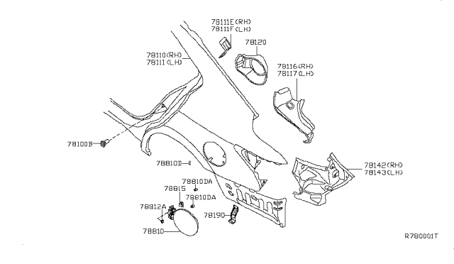 2009 Nissan Maxima Rear Fender & Fitting Diagram 2