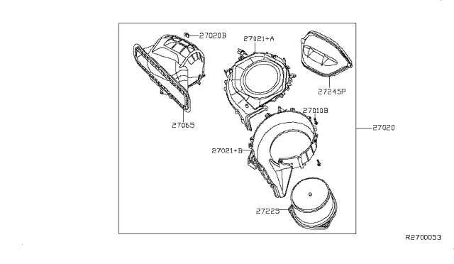 2014 Nissan Maxima Blower Assy-Front Diagram for 27200-9DF0C