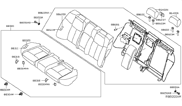 2013 Nissan Maxima Rear Seat Diagram 4