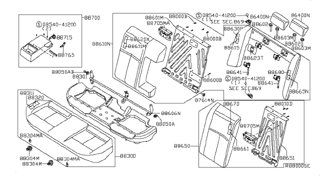 2010 Nissan Maxima Rear Seat Diagram 1