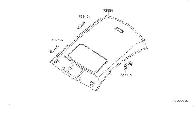 2011 Nissan Maxima Module Assembly-Roof Trim Diagram for 739B0-9N20A