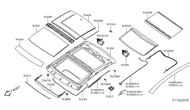 2013 Nissan Maxima Sun Roof Parts Diagram 2