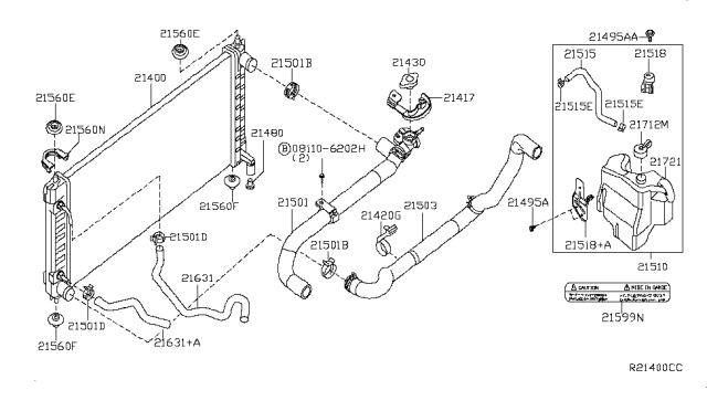 2012 Nissan Maxima Radiator,Shroud & Inverter Cooling Diagram 2