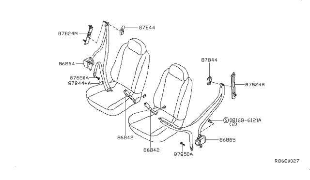 2012 Nissan Maxima Front Seat Belt Diagram