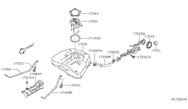 2011 Nissan Maxima Fuel Tank Diagram 1