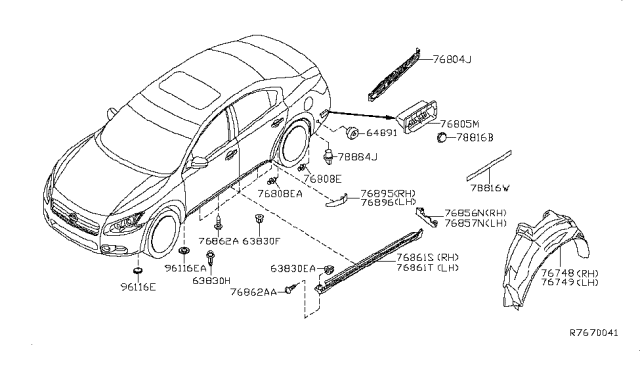 2011 Nissan Maxima Body Side Fitting Diagram 1