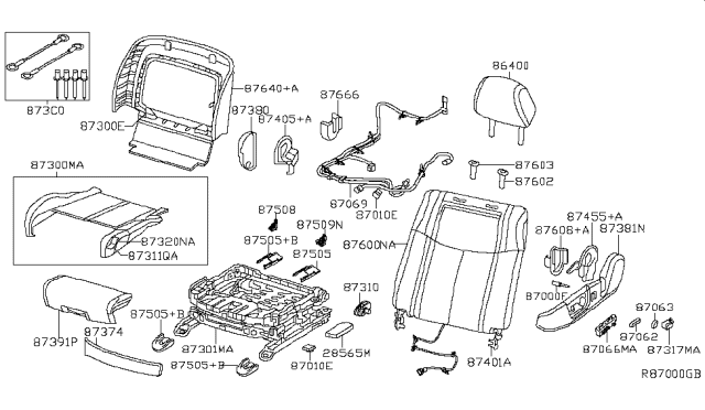 2009 Nissan Maxima Front Seat Diagram 3