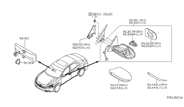 2009 Nissan Maxima Rear View Mirror Diagram