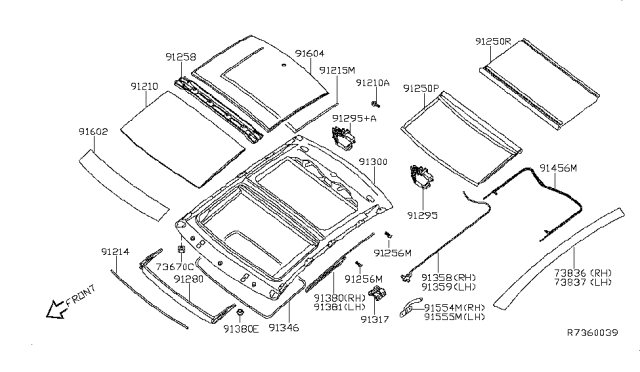 2013 Nissan Maxima Sun Roof Parts Diagram 1