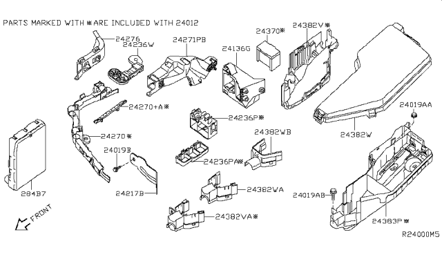 2013 Nissan Maxima Harness Assy-Engine Room Diagram for 24012-ZX70A