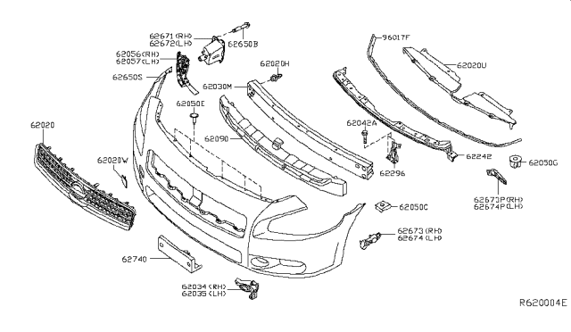 2011 Nissan Maxima Front Bumper Diagram