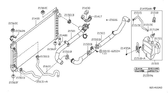 2010 Nissan Maxima Radiator,Shroud & Inverter Cooling Diagram 2