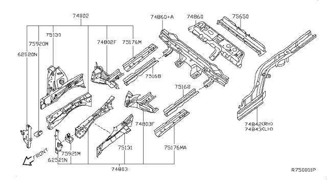 2012 Nissan Maxima Member & Fitting Diagram