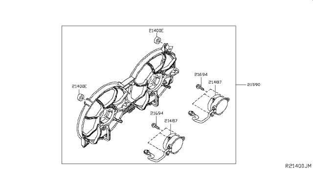 2014 Nissan Maxima Radiator,Shroud & Inverter Cooling Diagram 2