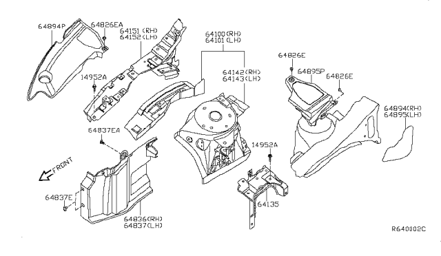 2010 Nissan Maxima Bracket-Battery Support Diagram for 64160-JA000