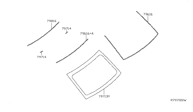 2010 Nissan Maxima Glass-Rear Window Diagram for 79712-9N00A