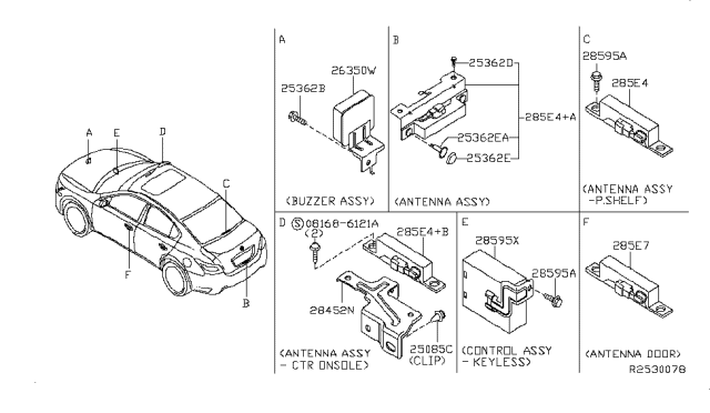 2009 Nissan Maxima Buzzer Assy-Entry Card Diagram for 25640-JA02A