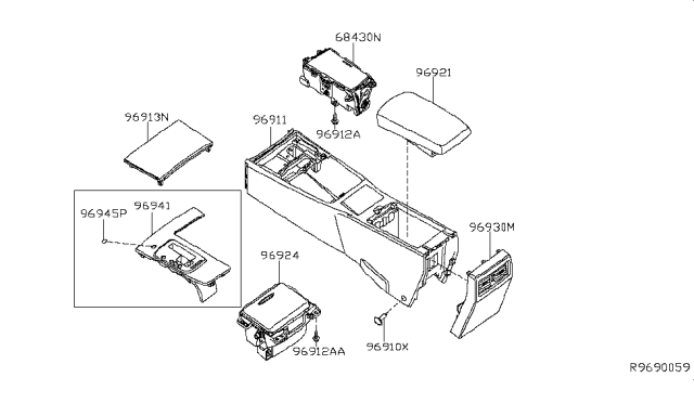 2013 Nissan Maxima Console Box Diagram