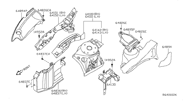 2010 Nissan Maxima Hood Ledge & Fitting Diagram 2