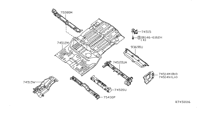 2015 Nissan Armada Floor Panel (Rear) Diagram