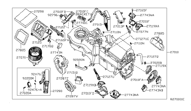 2007 Nissan Armada Heating Unit Assy-Front Diagram for 27110-ZQ30A