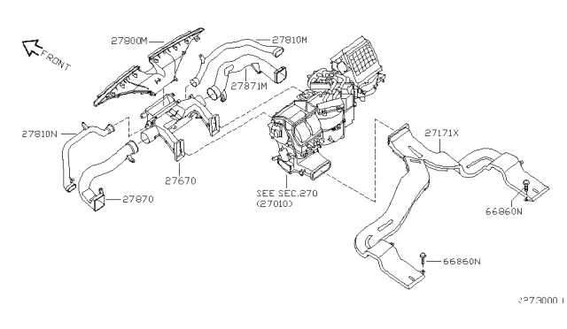 2010 Nissan Armada Nozzle & Duct Diagram 1