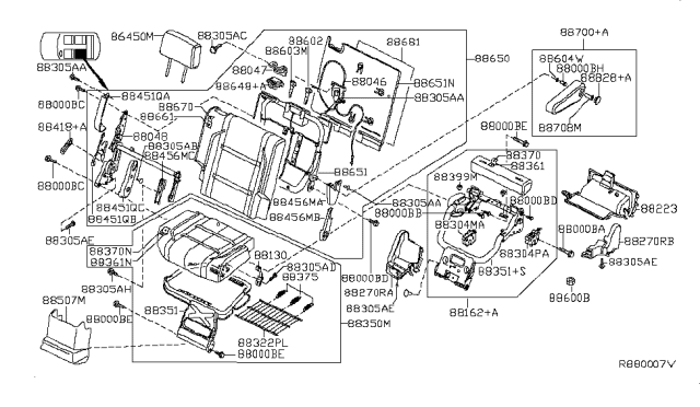 2012 Nissan Armada Rear Seat Diagram 2