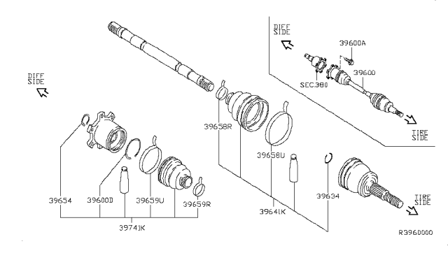 2008 Nissan Armada Repair Kit-Dust Boot,Outer Diagram for 39241-7S025