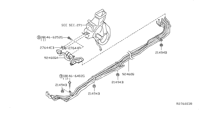 2010 Nissan Armada Condenser,Liquid Tank & Piping Diagram 2