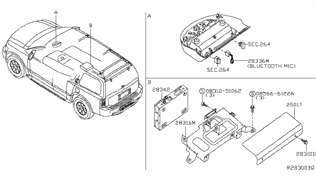 2015 Nissan Armada Adapter Assy-Telephone Diagram for 28388-9GF0B
