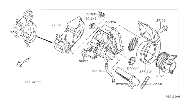 2005 Nissan Armada Blower Assy-Rear Diagram for 27375-7S000