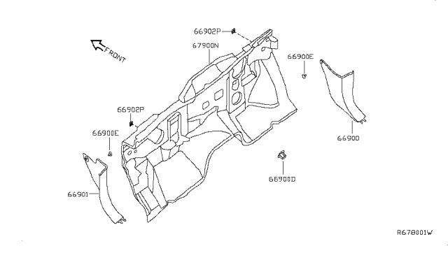 2013 Nissan Armada Dash Trimming & Fitting Diagram