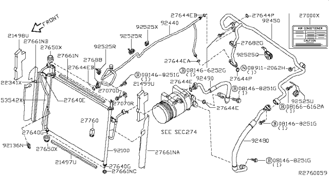 2007 Nissan Armada Seal Rubber Diagram for 92181-ZC00A