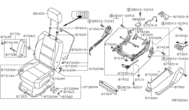 2009 Nissan Armada Front Seat Diagram 6