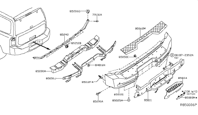 2013 Nissan Armada Rear Bumper Diagram 1