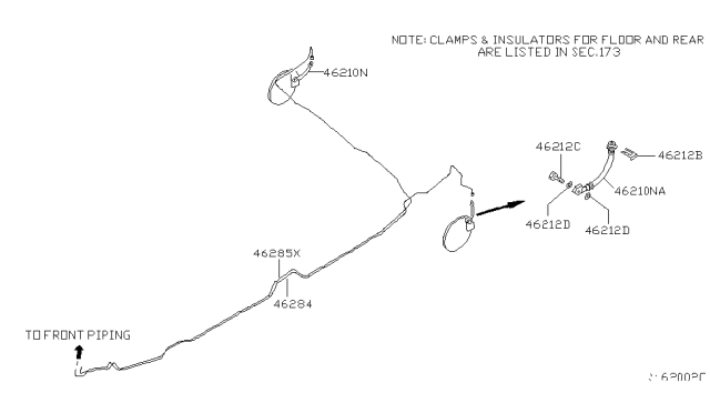 2004 Nissan Armada Brake Piping & Control Diagram 1